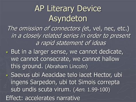 Asyndeton Literary Term