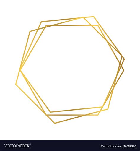 Gold geometric polygonal frame Royalty Free Vector Image