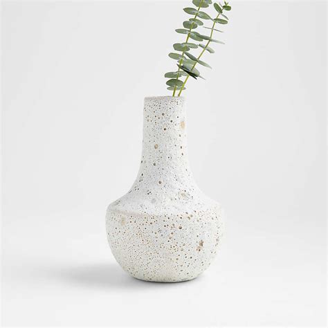 Ema Ceramic Small White Vase + Reviews | Crate & Barrel