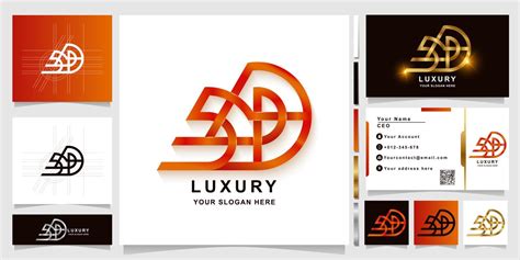 Letter SPD or SD monogram logo template with business card design ...