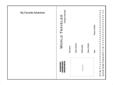 Editable Free Printable Passport Template - Printable Templates