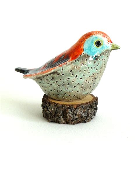 SALE clay bird sculpture turquoise orange | Clay birds, Bird sculpture ...