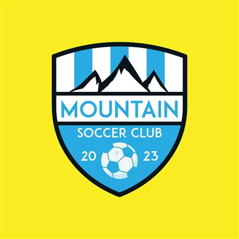 Mountain Football club logo and badge design, emblem, vector template ...