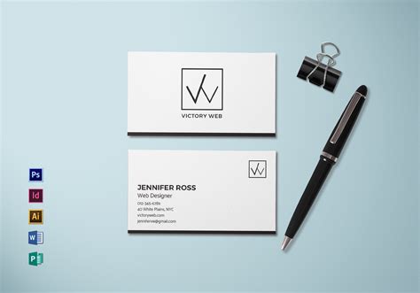 Simple Minimal Business Card Template in PSD, Word, Publisher ...