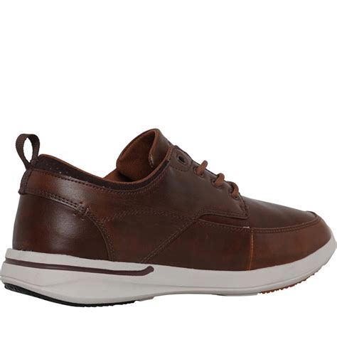 Buy SKECHERS Mens Elent Leven Leather Lace Up Shoes Brown