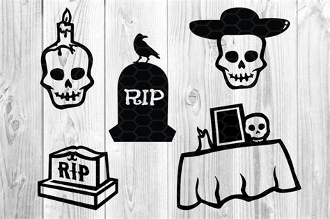 Halloween Graveyard Silhouette SVG By Mandala Creator | TheHungryJPEG