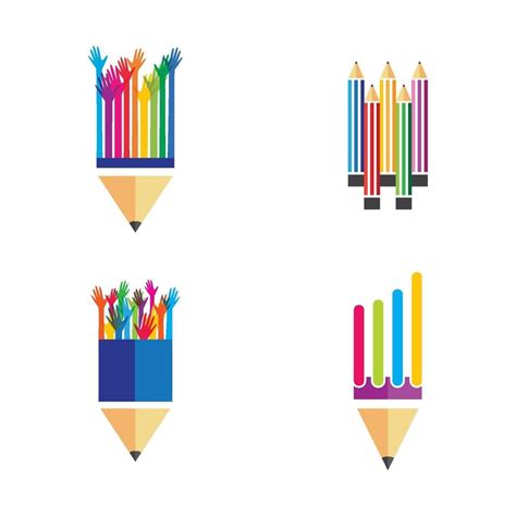 Pencil logo images set 2082192 Vector Art at Vecteezy