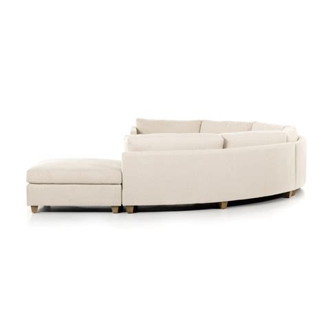 Four Hands Heidi 3-Piece Right Arm Facing Sectional W Ottoman Ivory | Gracious Style