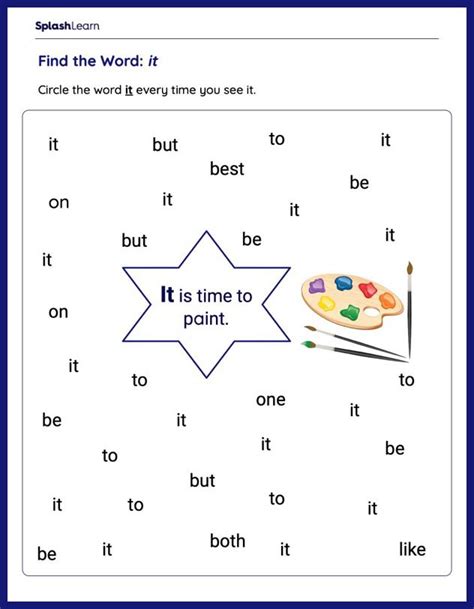 Spot The Sight Word Was Worksheet Ela Worksheets Splashlearn | The Best ...