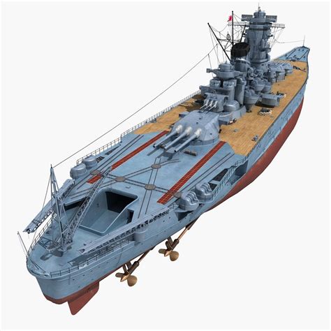 Japanese battleship musashi 1942 3D model - TurboSquid 1352267