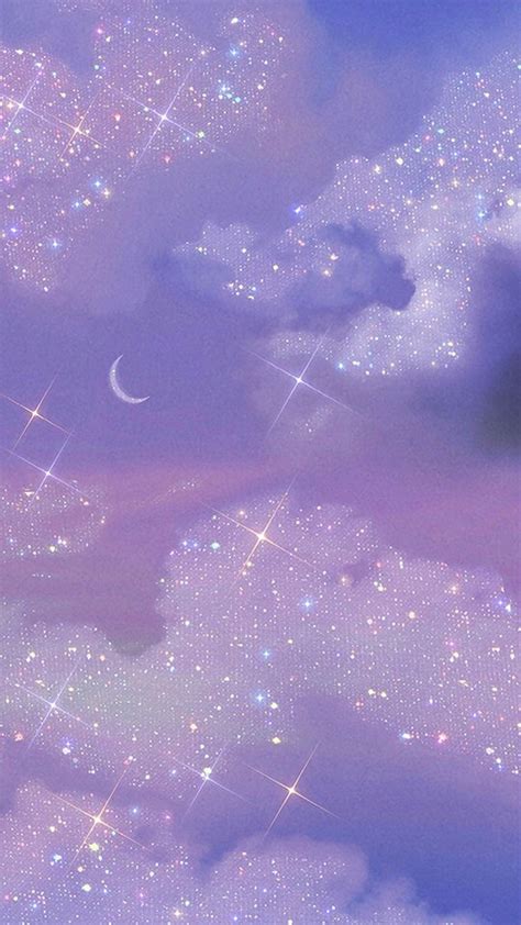 Animated Aesthetic Glitter Sky Moonlight Poster Pink Glitter - Etsy