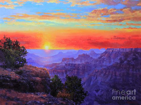 Grand Canyon Sunset Painting by Gary Kim - Pixels