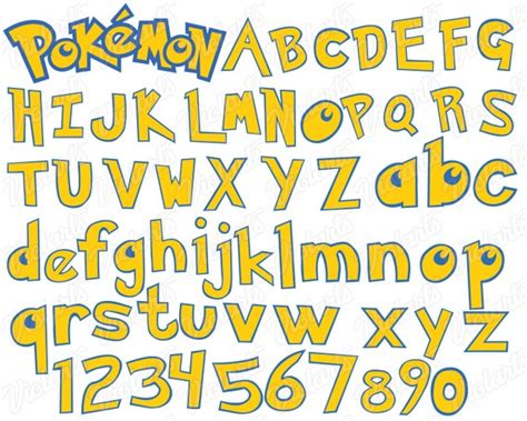 Pokemon Font Pokemon svg Pokemon font svg Pokemon cutfiles | Etsy