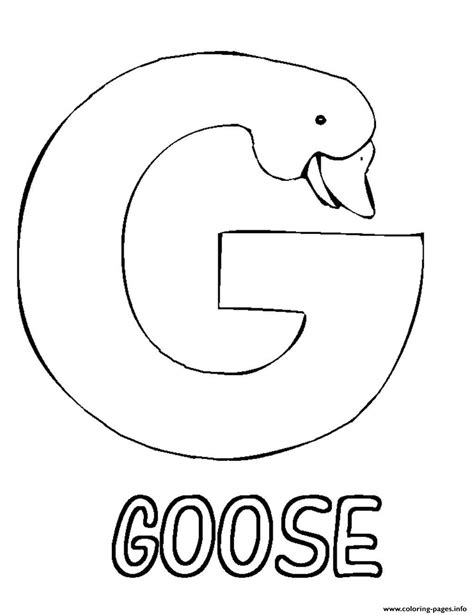 Preschool S Alphabet G For Goose3277 Coloring page Printable