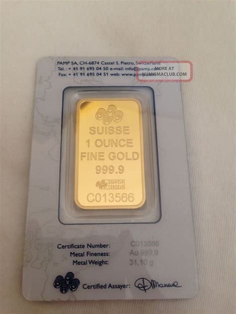 1 Oz Pamp Suisse Gold Bar (in Assay) - Ships Immediately