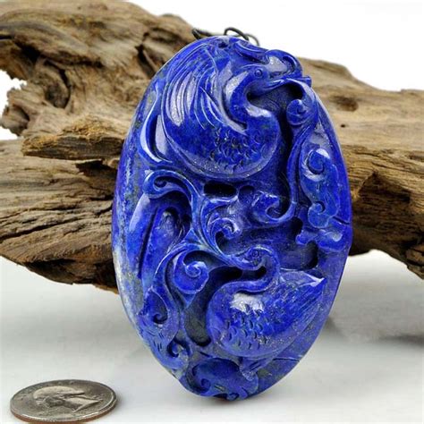 Hand Carved Natural Lapis Lazuli Crane Bird Carving / Gemstone Figurine -GZ00103 - 3JADE ...