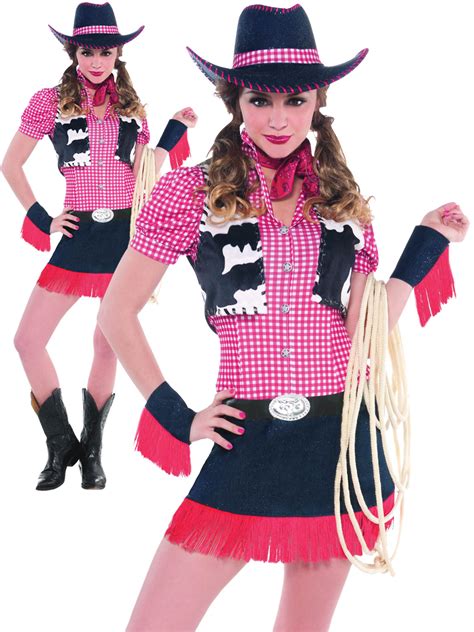 Ladies Rawhide Cowgirl Costume Adults Women Wild West Fancy Dress Cowboy Outfit | eBay