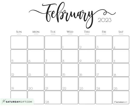 February 2023 Calendar Printable Cute – Get Calender 2023 Update