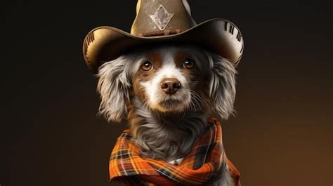 Premium AI Image | A dog wearing a cowboy hat