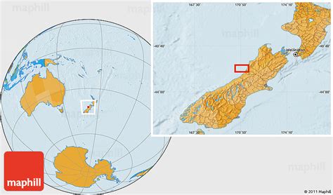 Political Location Map of Greymouth