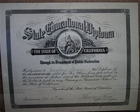 RARE 1899 San Francisco California School Teacher Certificate Diploma ...