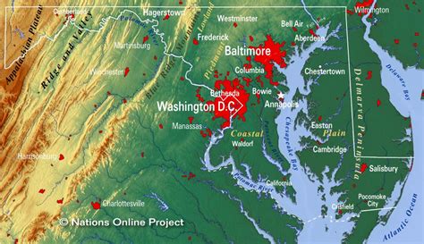 Map of the State of Maryland, USA - Nations Online Project