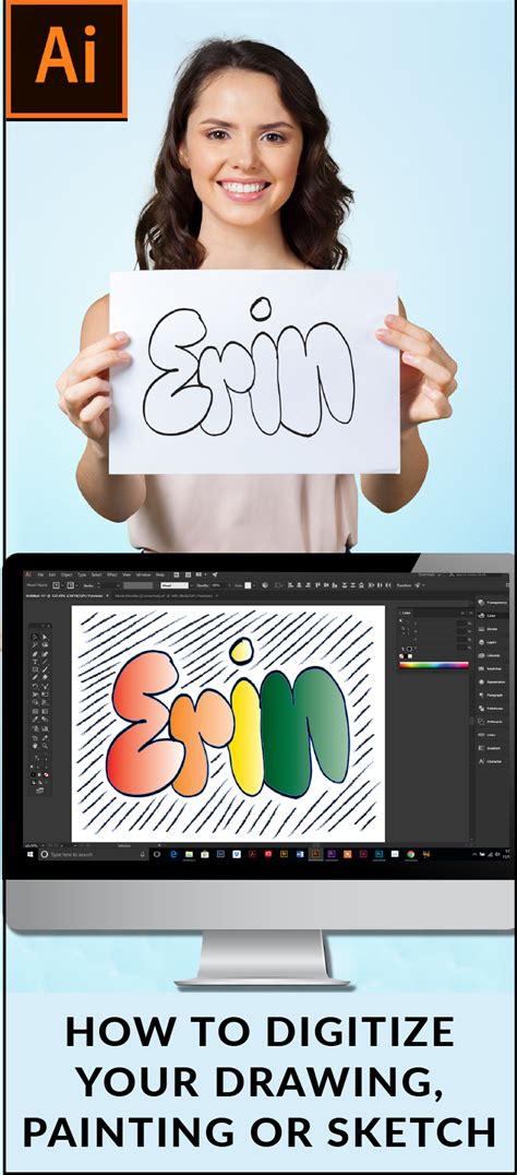 How To Digitize Your Hand Drawing in Adobe Illustrator | Graphic design ...