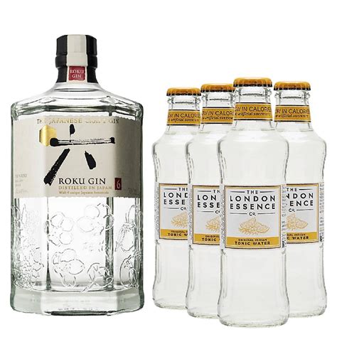 Buy [BUNDLE] Roku Gin + 4x London Essence Indian Tonic 200ml Online Singapore | iShopChangi