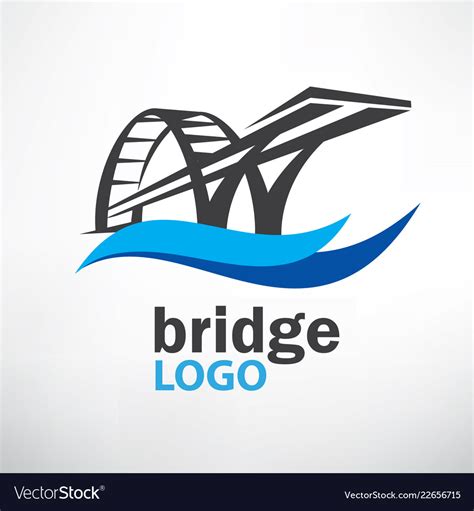 Bridge symbol logo template Royalty Free Vector Image