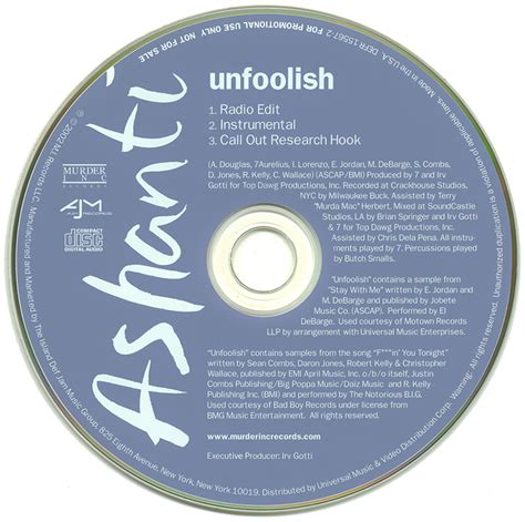 Promo, Import, Retail CD Singles & Albums: Ashanti - Unfoolish - (Promo ...