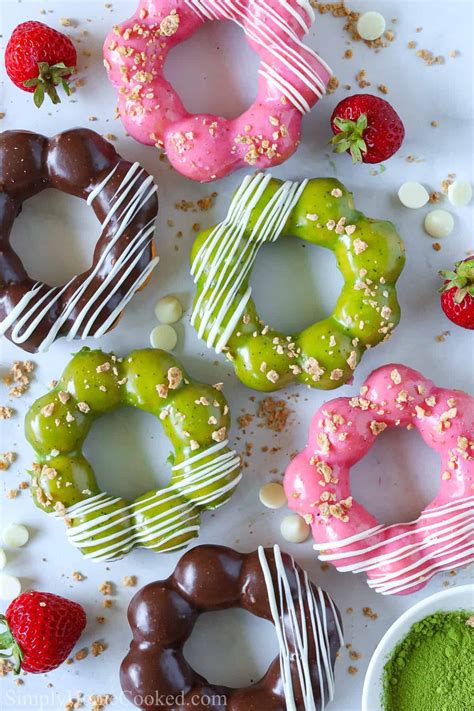 The Best Mochi Donuts with Matcha, Nutella, and Strawberry glazes, and ...
