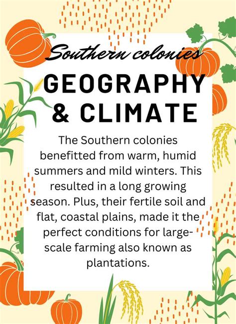 Southern Colonies Climate