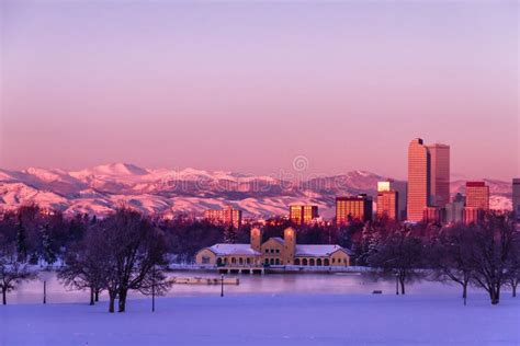 Denver Colorado Skyline in Snow Feb 2013 Editorial Photo - Image of ...