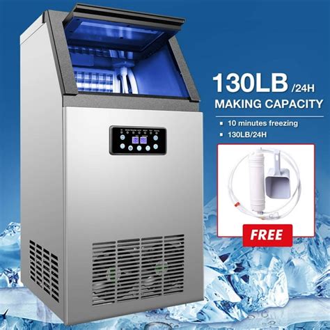 Built-In Stainless Steel Commercial 130Lbs/24H Ice Maker Portable Ice Machine - Walmart.com ...