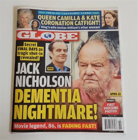 GLOBE MAGAZINE JACK Nicholson Dementia Kate Middleton Queen Camilla May 8, 2023 $9.99 - PicClick