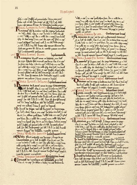 Original folio of Middlesex, page 9 in Domesday Book | Domesday Book