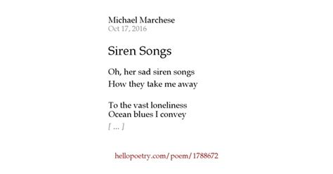 Siren Songs by Michael Marchese - Hello Poetry