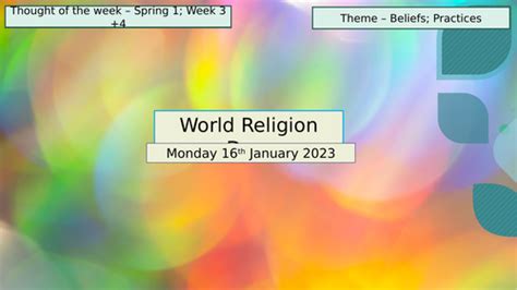 World Religion Day - Tutor Activity | Teaching Resources