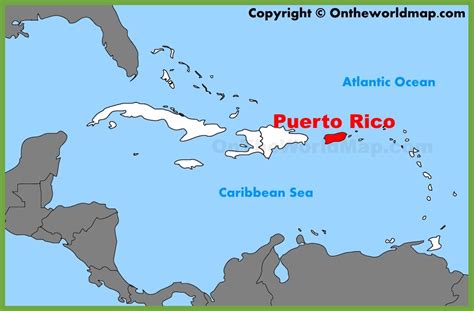 Puerto Rico location on the Caribbean map