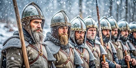 Medieval Warriors In The Snow Historical Reenactment Photography Background, Medieval Soldiers ...