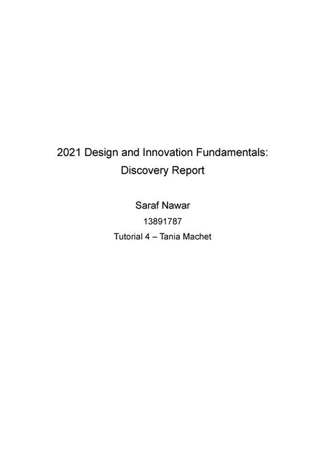 Discovery Report - received 5/5 - 2021 Design and Innovation ...