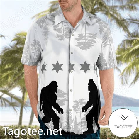 Bigfoot Silhouette Hawaiian Shirt - Tagotee