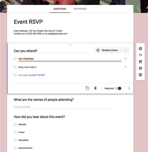 Google Form Rsvp Template