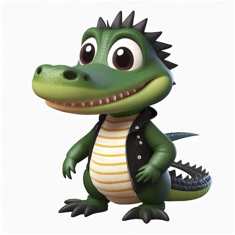 Premium AI Image | Cartoon cute baby Alligator