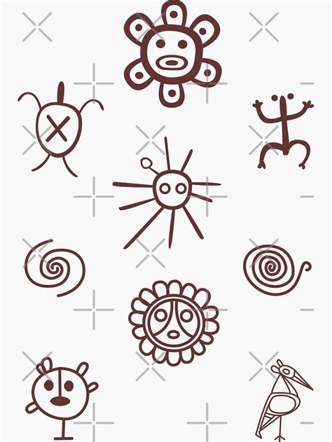 "Set of Taino Symbols Puerto Rico Brown" Sticker by byDarling | Taino symbols, Puerto rico art ...