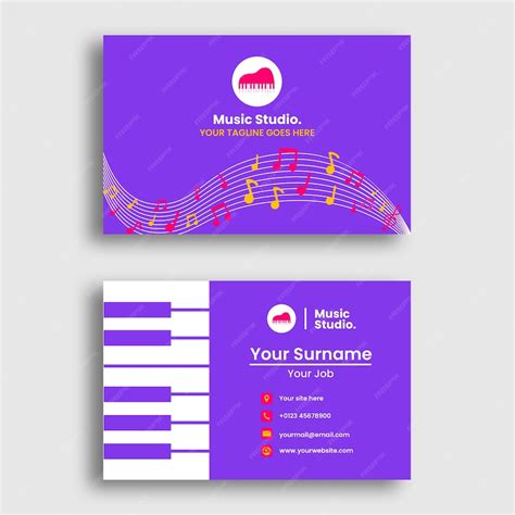 Premium PSD | Colorful business card for music studio