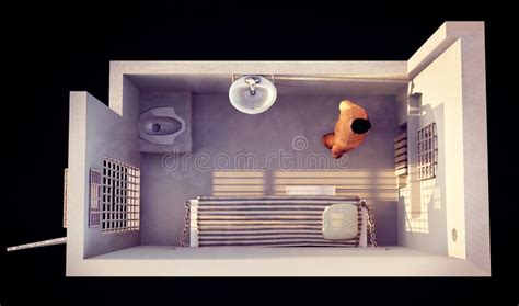 Prison, Cell of a North Siberian Penitentiary, Kharp Prison. Aleksei Navalny Stock Illustration ...