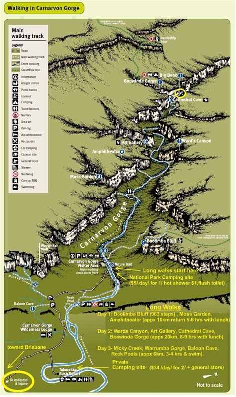 Carnarvon Gorge Map National Park Camping, National Parks, Noah Flood, Drill Guide, Whole Earth ...