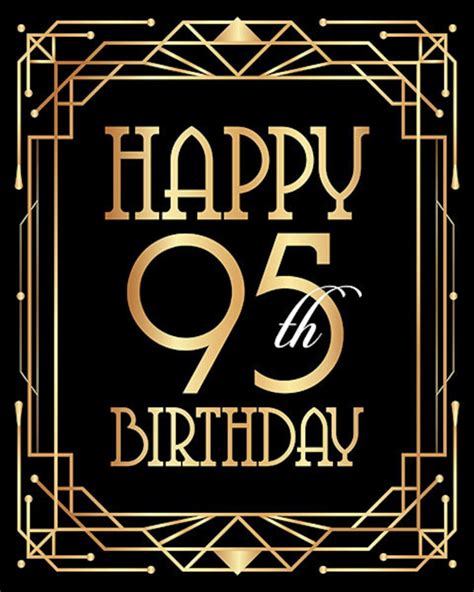 Happy 95th Birthday Sign Printable Birthday Poster. Ninety | Etsy