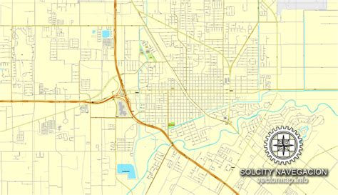 Harlingen, Texas, US printable vector street City Plan map, full editable, Adobe PDF